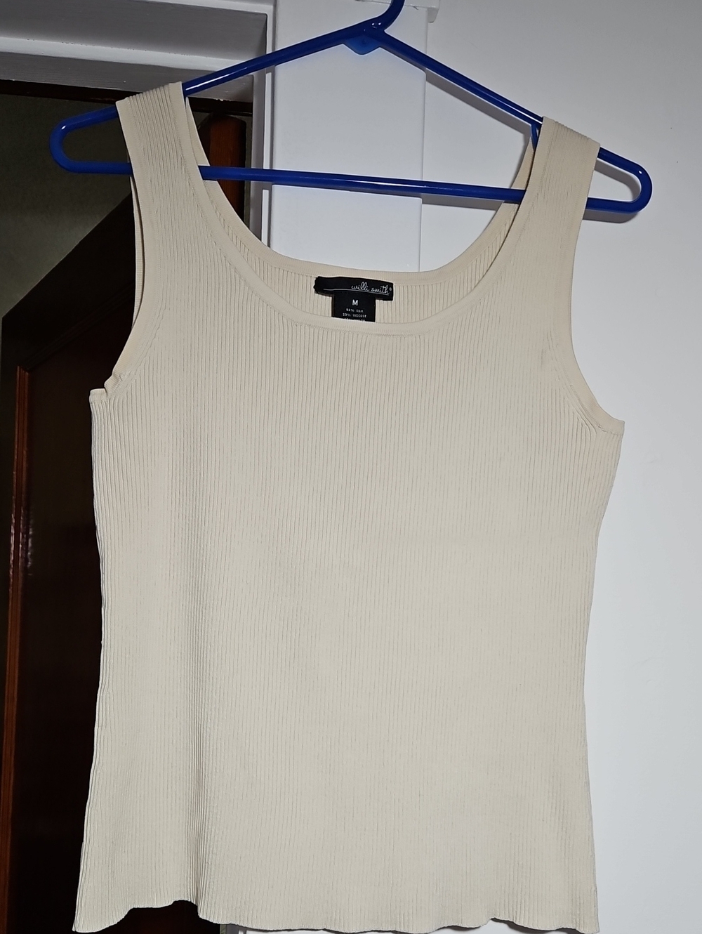 Willi Smith Stretchy Cream Beige Ribbed Camisole Tank Top Size M